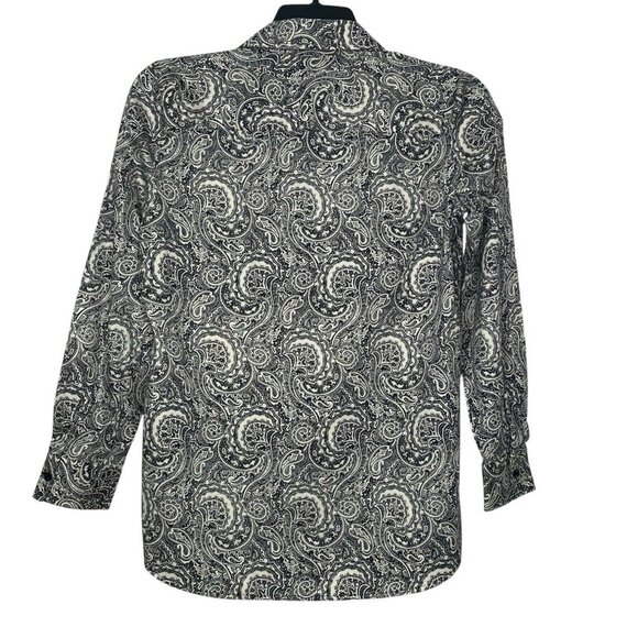 Foxcroft Appleseeds Shirt Size 8 Paisley Button Closure Wrinkle Free Cotton - Picture 4 of 8